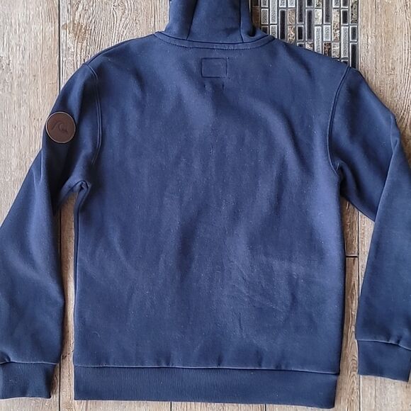 QUIKSILVER Full Zip Navy Blue Fleece Jacket Pockets Boys Medium NWT - Picture 6 of 6